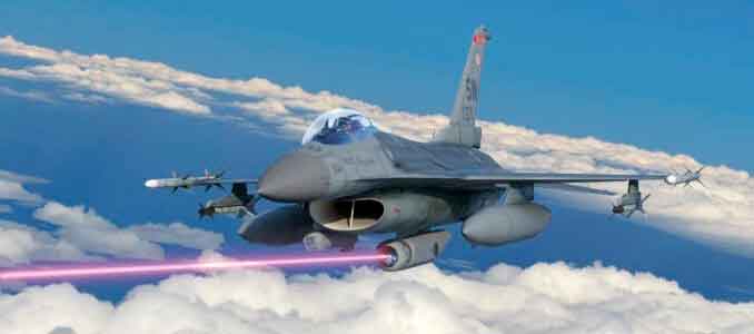 láser antimisiles disparado desde un caza F-16