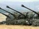 Una batería de AS-90 en posición de fuego durante el Ejercicio Steel Sabre (Imagen MOD/Crown)